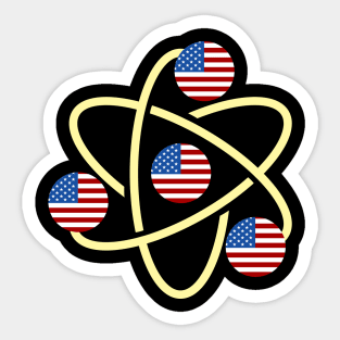 American Flag Atom Chemistry teacher Sticker